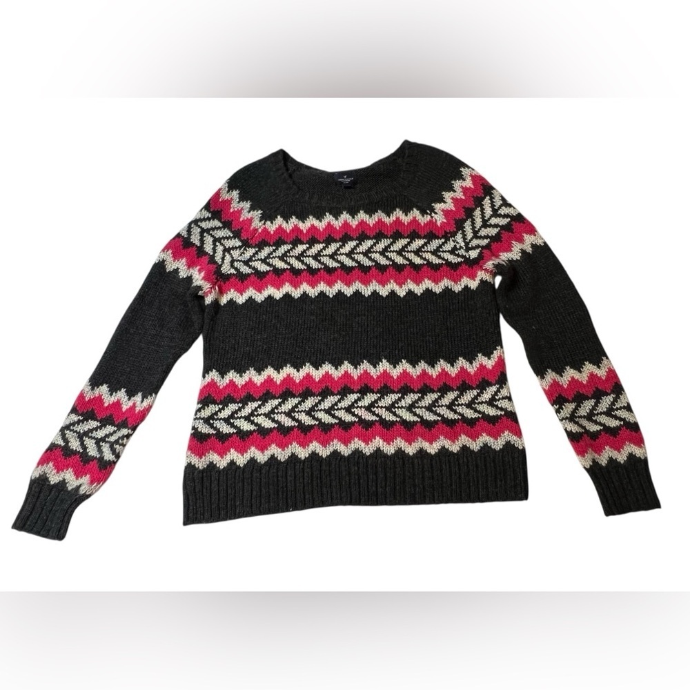 American Eagle Women’s size large Nordic fair isle wool blend sweater - Picture 2 of 8